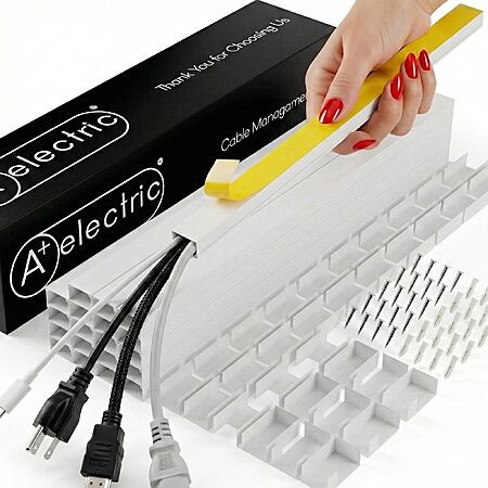 Prime Members: 20-Piece 315" A+ ELECTRIC Cable Raceways Management Kit (White) + Free Shipping $24.99