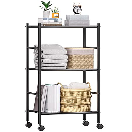 3-Tier Metal Storage Shelf Organizer w/ Wheels (18" x 13" x 31.5") $17.49 + Free Shipping w/ Prime or on $35+