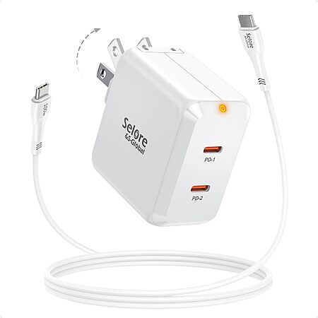 67W Selore GaN 3-Ports Wall Charger w/ 4' 100W USB-C Cable $9.99 + Free Shipping w/ Prime or on $35+