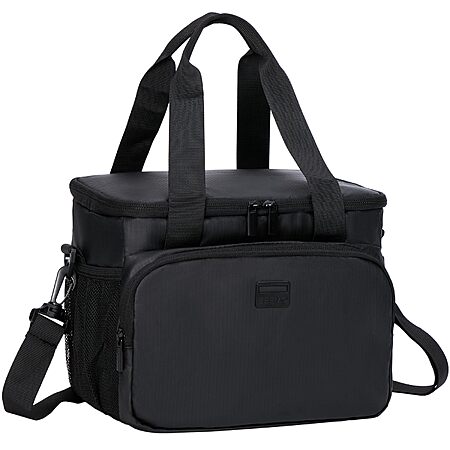 9L ZEEMO Insulated Lunch Bag w/ Shoulder Strap (Black) $9.99 + Free Shipping w/ Prime or on $35+