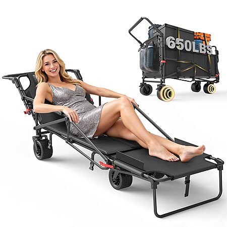 2-in-1 LEVELEVE Heavy Duty Collapsible Cart & Beach Chair (Select Colors) $89.99 + Free Shipping