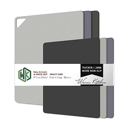 6-Piece WK Multi-Size Flexible Plastic Cutting Board Set $5.99 + Free Shipping w/ Prime or on $35+