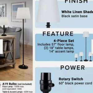4 pc on sale lamp set