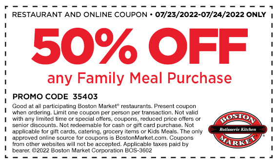Boston market promo code hotsell