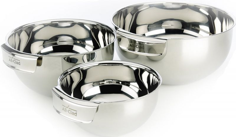Home & Cook: All-Clad Set of Three Mixing Bowls (Second Quality) Stainless Steel - $55.94 Shipped