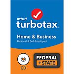 TurboTax Home &amp; Business 2021 $64.99 on amazon, CD or download, federal plus state at Amazon