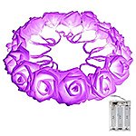 Rose Flower String Lights 20 LEDs Purple Wedding Decorations Lights For Chritsmas Wedding Patio Party $4.50 ac amazon prime