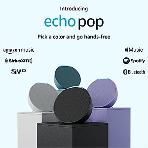 Amazon Echo Pop compact smart speaker w/ Alexa (4 colors) $14.99 (w/ promo code POPOFF25)