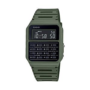 34mm Casio Data Bank Watch w/ 8-Digit Calculator & Resin Band (Olive Green) $23.95 