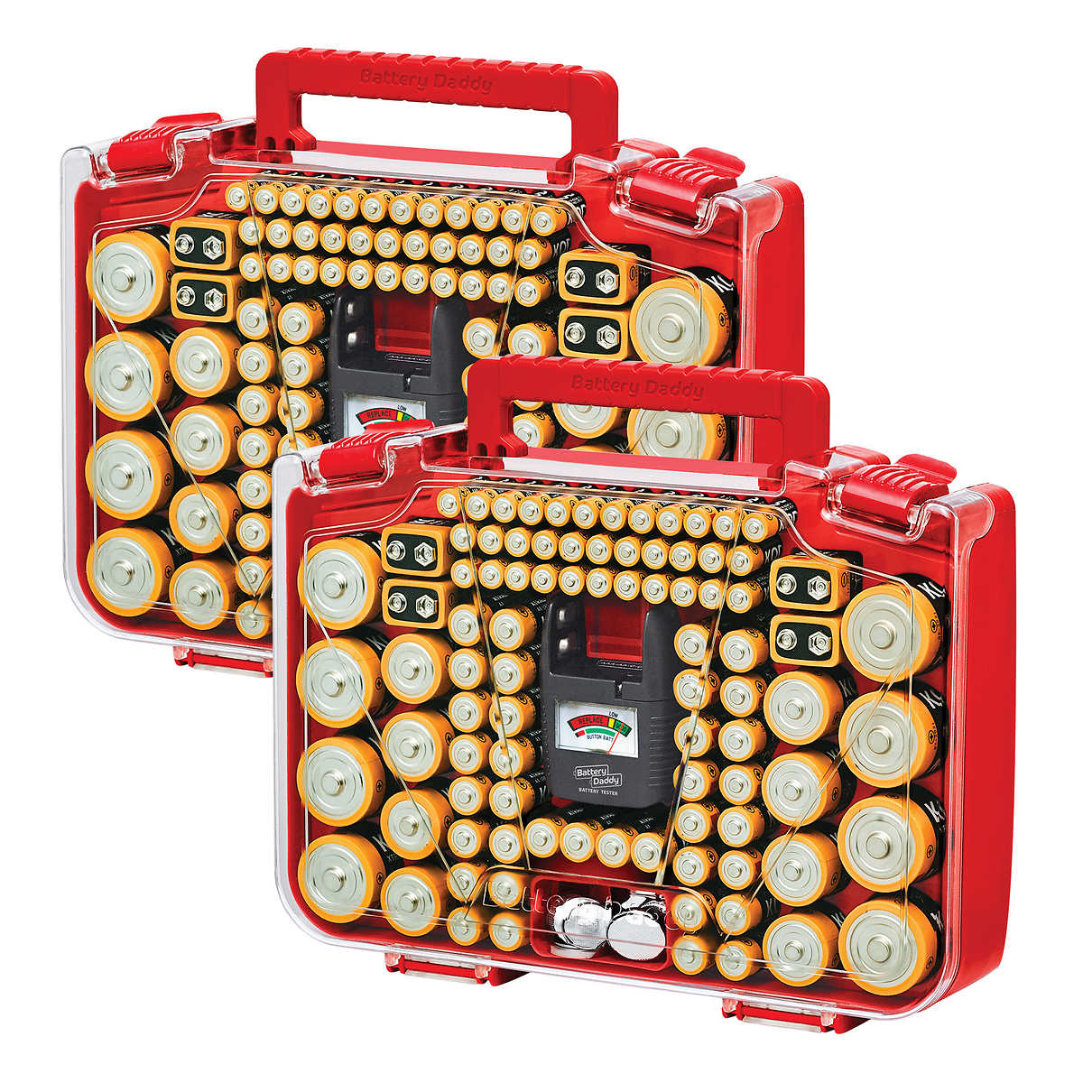 Costco Members 2Pack Battery Daddy Slim Storage System (Red)