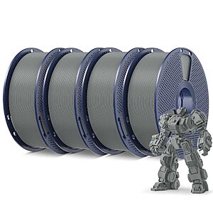 4-Pack 1-kg SUNLU PLA Plus 1.75mm 3D Printer Filament Spools (Grey)  + Free Shipping