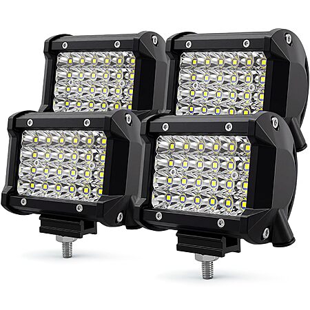 LED Pod Lights 4 Inch 72W 4PCS Off Road Lights Cube Quad Row Spot Beam Led Light Bar - $13.99 FS w/prime