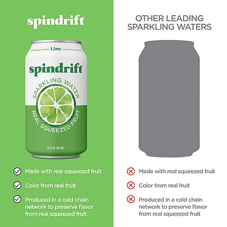 Spindrift Sparkling Water, Nojito Flavored,12 Fl Oz Cans, Pack of 24 - 35% coupon (YMMV) + S&S - $12.75 (or lower)
