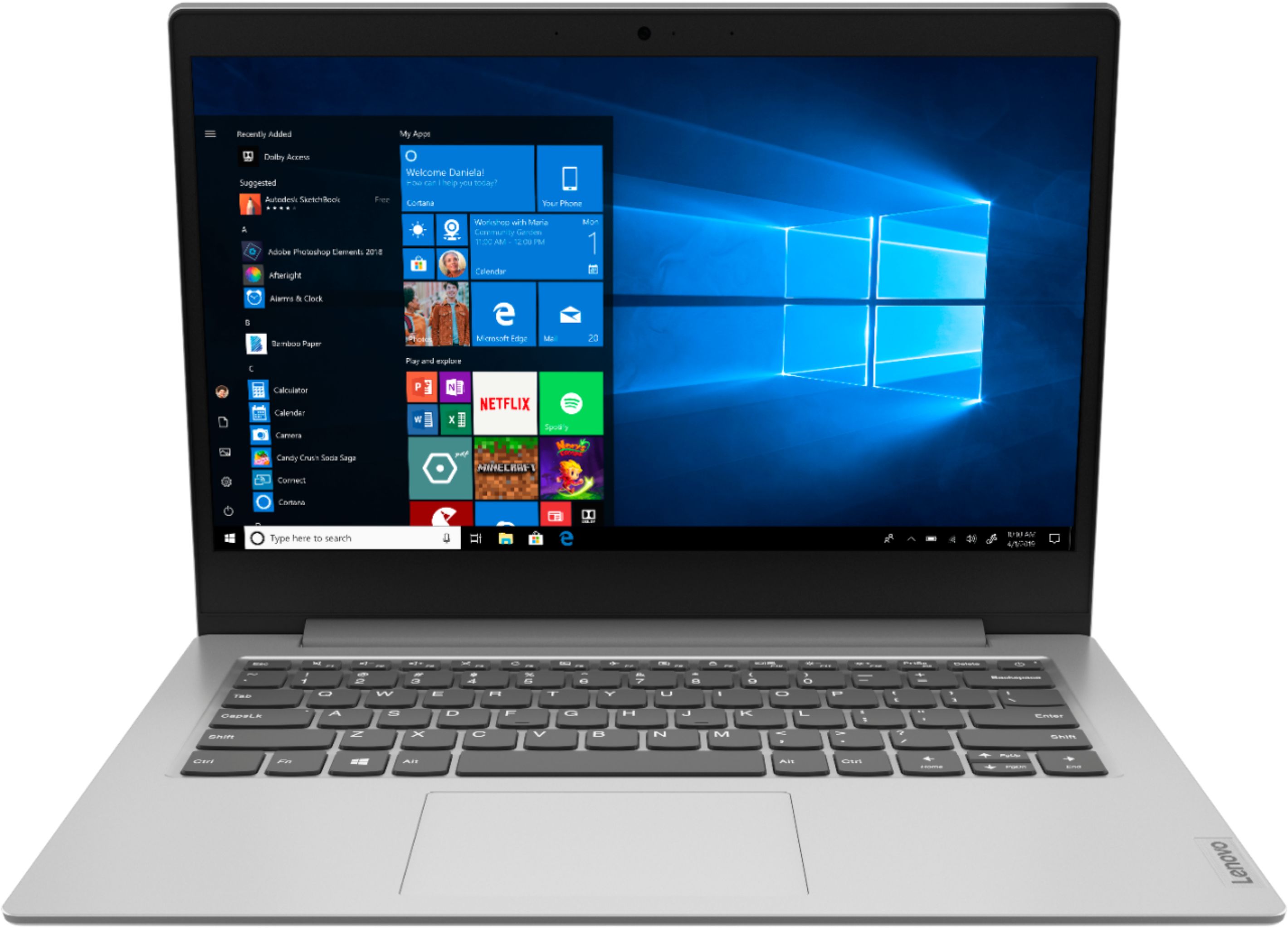 Lenovo - IdeaPad 1 14" Laptop - AMD A6-Series - 4GB Memory - AMD Radeon R4 - 64GB eMMC Flash Memory - Platinum Gray - $119 FS
