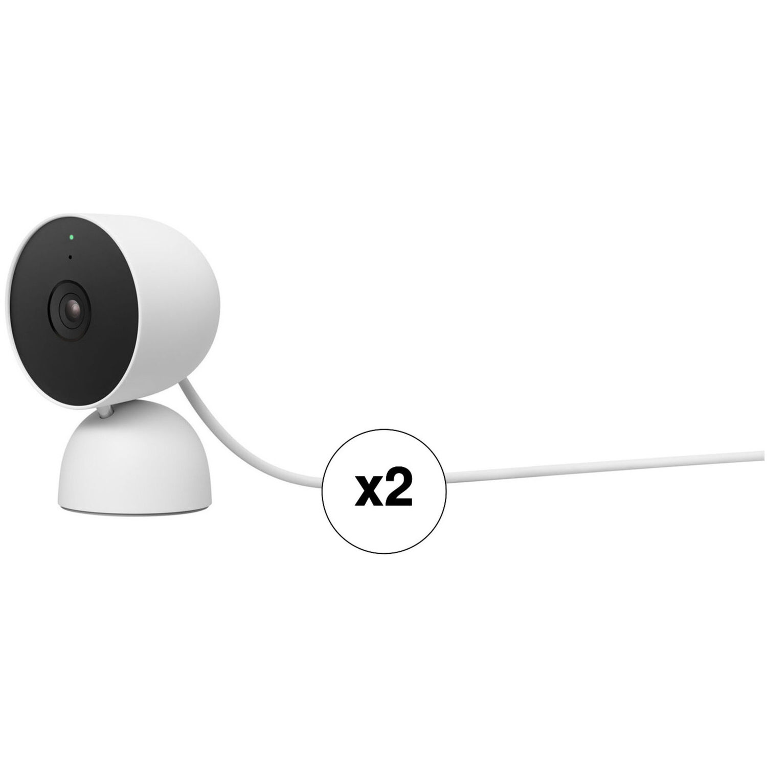 Google 1080p Nest Cam Wired (Snow, 2-Pack) $143.98
