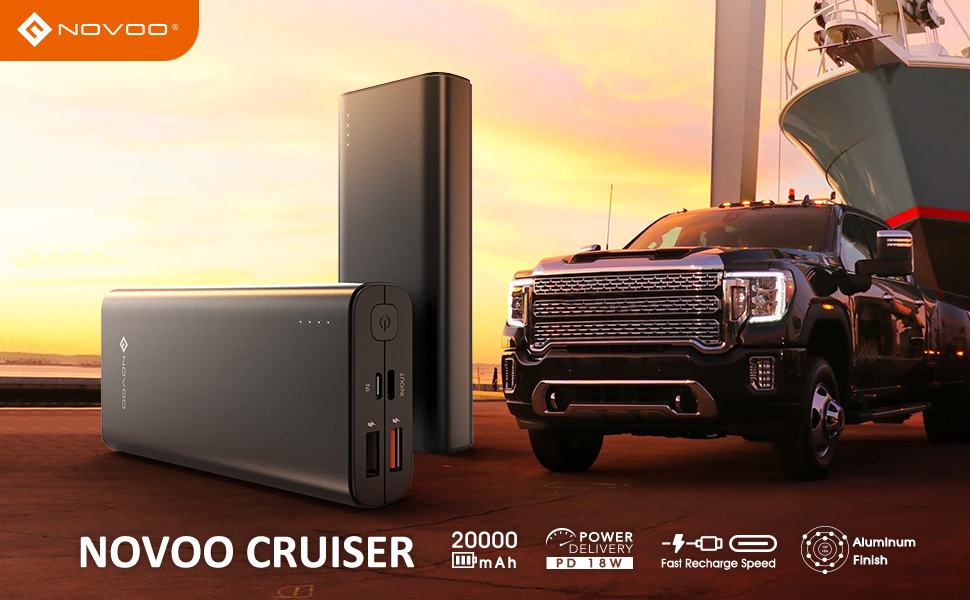 NOVOO USB-C Portable Charger 20000mAh Power Bank PD 18W - $14.85