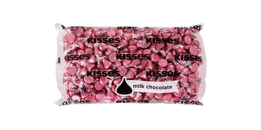 HERSHEY'S KISSES Pink Foils 66.7 oz Bulk Bag - $15.99 - Free shipping for Prime members - $15.99