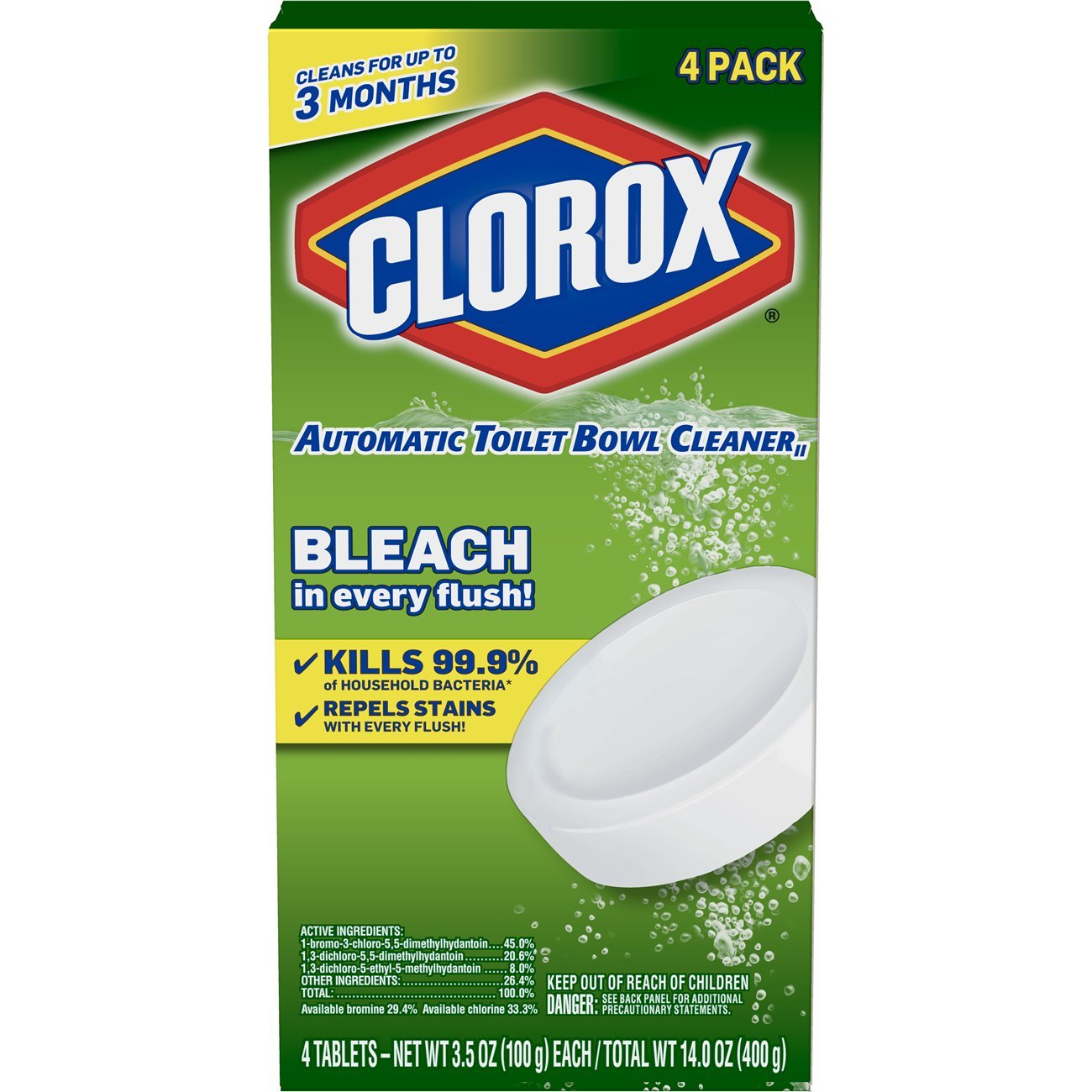 Clorox Automatic Toilet Bowl Cleaner Tablets with Bleach - 4 Count $6.56