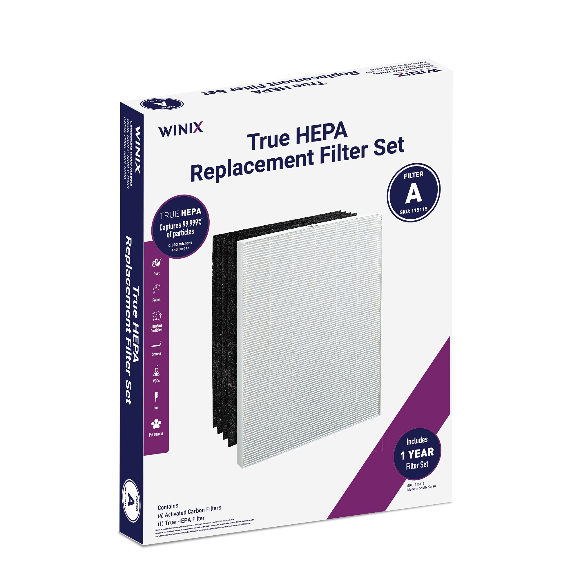 Prime Members Genuine Winix 115115 Replacement Filter A for C535, 5300
