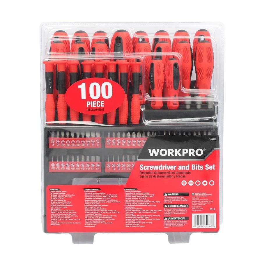 WORKPRO 100-piece screwdriver 100-Piece Rubber Handle Ratcheting Multi-Bit Screwdriver Set @ Lowe's $6.04 YMMV