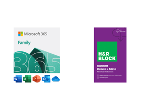 HR Block 2021 Deluxe + State - Windows with Microsoft 365 Family | 12-Month Subscription $79.98