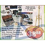 Royal &amp; Langnickel All Media Easel or Travel Art Sets, Deluxe Sketching &amp; Drawing Chest or Lyre Inclinable Easel for $38.88