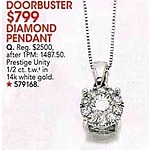 Prestige Unity Diamond Pendant 1/2 ct. t.w. in 14k White Gold for $799.00