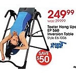 Teeter Hang Ups EP 560 Inversion Table for $249.99