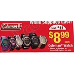 Coleman Watches for $8.99