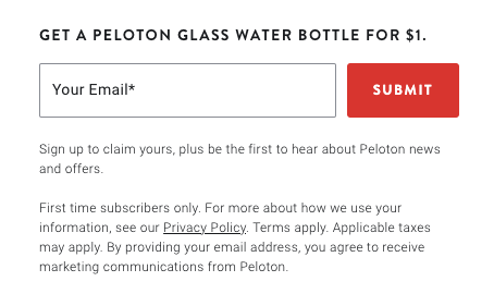 Peloton Glass Water Bottle 16 oz and Bike Mat Bundle