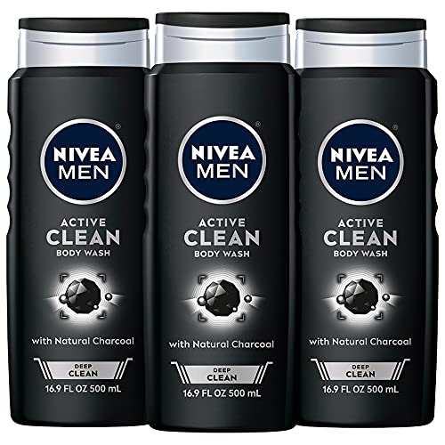 NIVEA Men Active Clean Body Wash, Natural Charcoal, 16.9 Fluid Ounce (Pack of 3)- $5.35 Amazon S&S