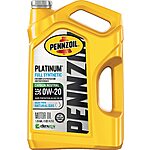 2-Ct 5-Qt Pennzoil Platinum Full Synthetic 0W-20 Motor Oil + $25 Digital Gift Card $43.65 after Rebate w/ S&amp;S + Free S&amp;H