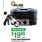 Menards Black Friday: Chard 4-Tray Food Dehydrator for $19.99