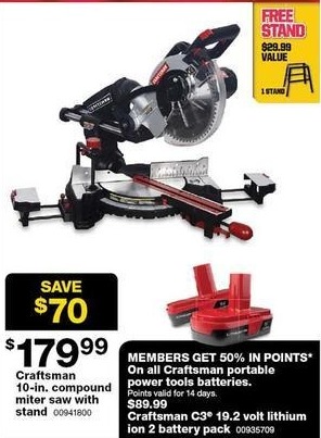 Sears Black Friday Craftsman 10 In Compound Miter Saw W