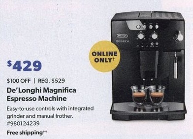 Sam S Club Black Friday De Longhi Magnifica Espresso Machine For 429 00