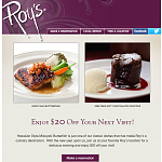 Roy's Restaurants Hawaiian Fusion Cuisine - $20 off your next visit