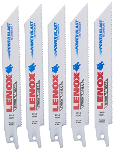 LENOX Reciprocating Saw Blades, Metal Cutting, 6-Inch, 14 TPI, 5-Pack $6.26