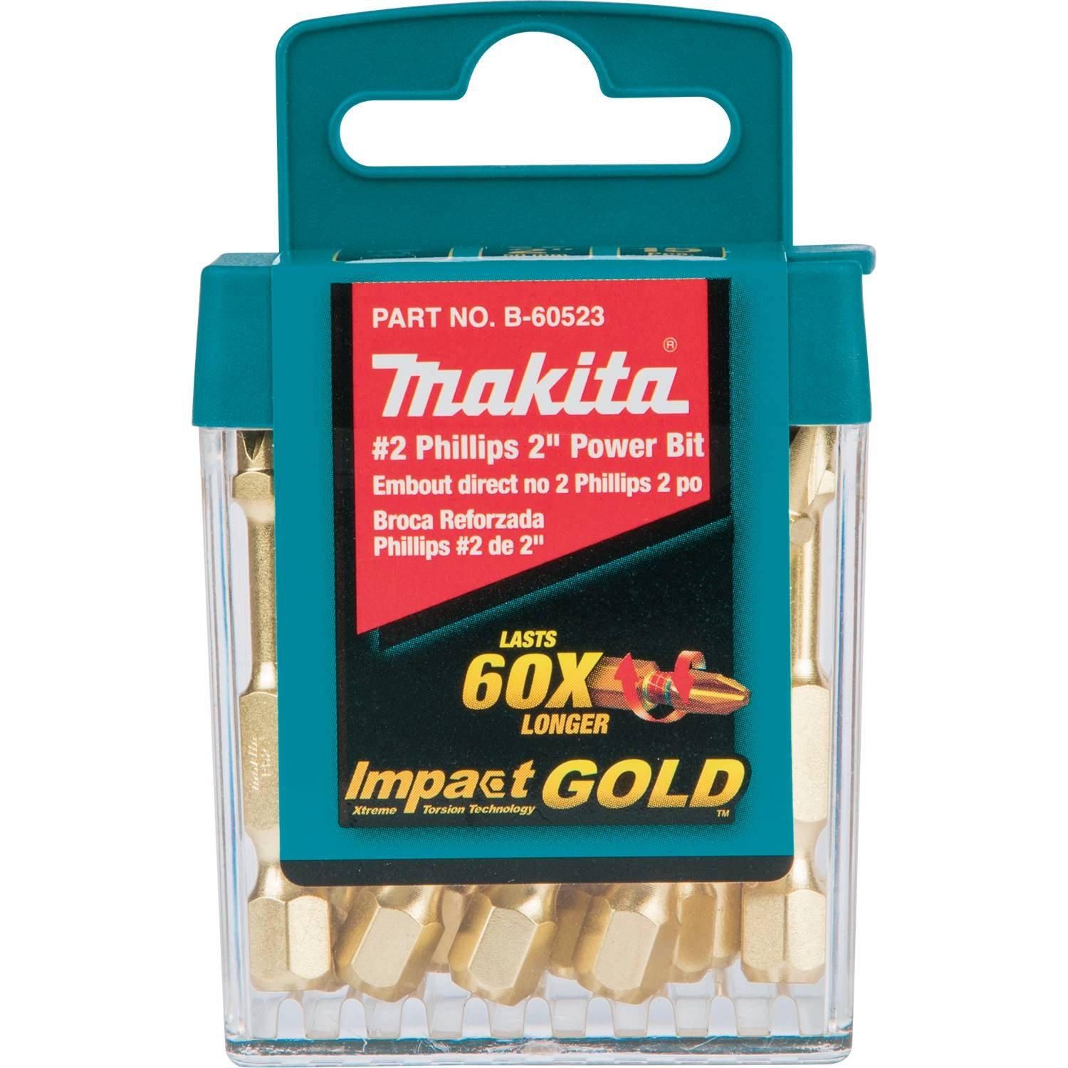 Makita B-60523 Impact Gold #2 Phillips 2″ Power Bit, 15/Pk $8.81