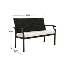 Berkley Jensen Portsmouth 2-Person Outdoor Wicker Bench - Beige + Free Shipping for$69.98  $