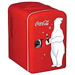 Coca-Cola 6 Can AC/DC Personal Mini Cooler/Mini Fridge (4.2 Quarts/4 Liters) $29