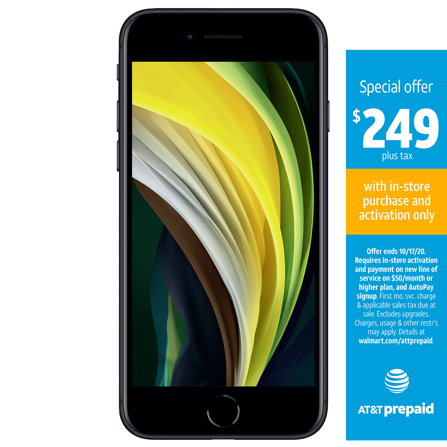 AT&T Prepaid 64 GB iPhone SE for $249 when signing up for prepaid plan of $50 or more