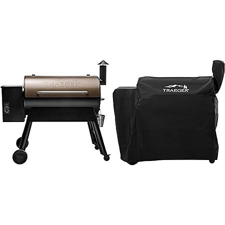Traeger Pro 34 Electric Wood Pellet Grill and Smoker (884 Sq In, 450°F Max) with Full-Length Grill Cover Bundle $469.98