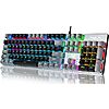AULA Keyboard, 104 Keys Wired Mechanical Keyboard with RGB Backlit, All-Metal Panel Wired Keyboards Anti-Ghosting, Red Switches $17.49