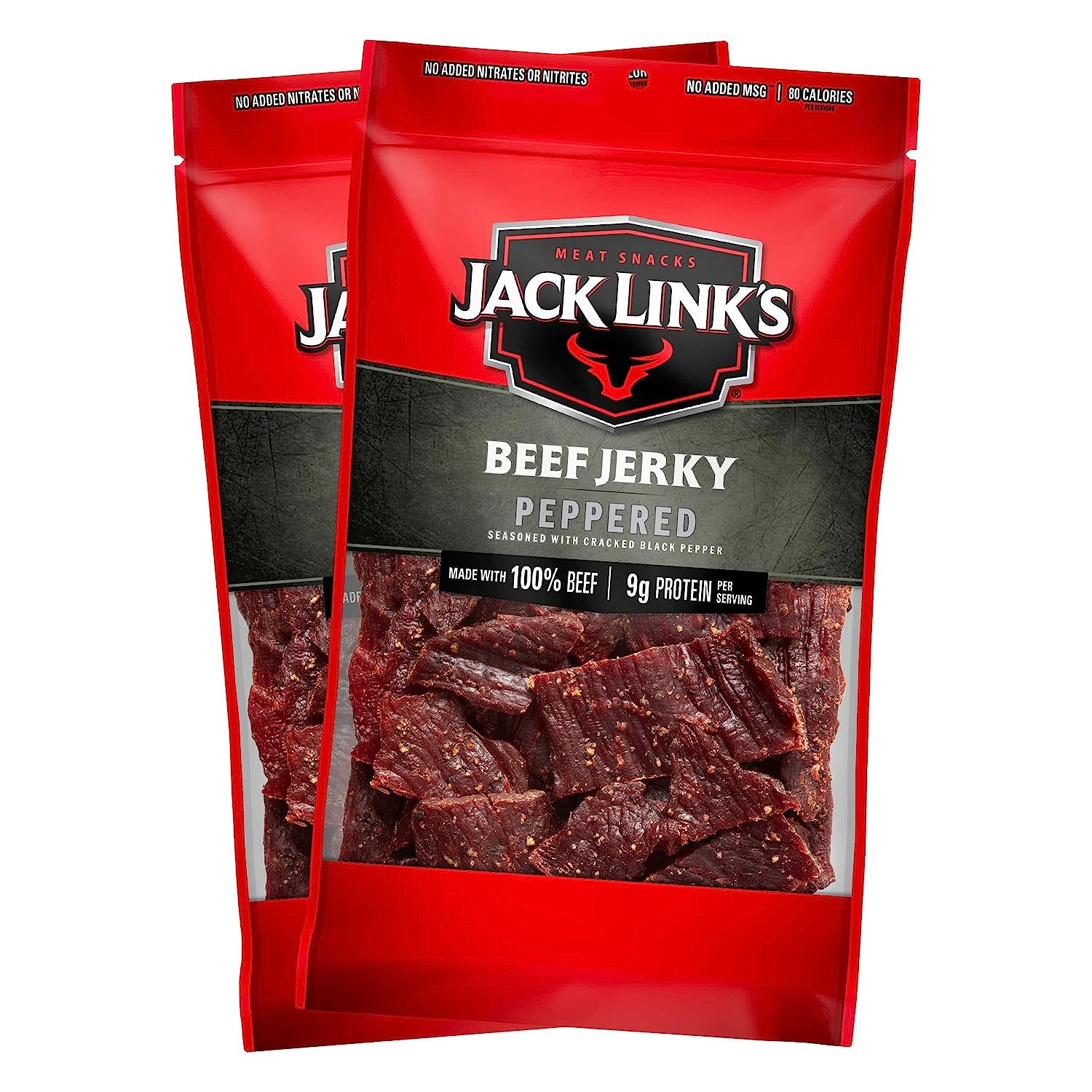 2-Pack 9-Ounce Jack Link's Beef Jerky Peppered at Amazon with S&S $15.09