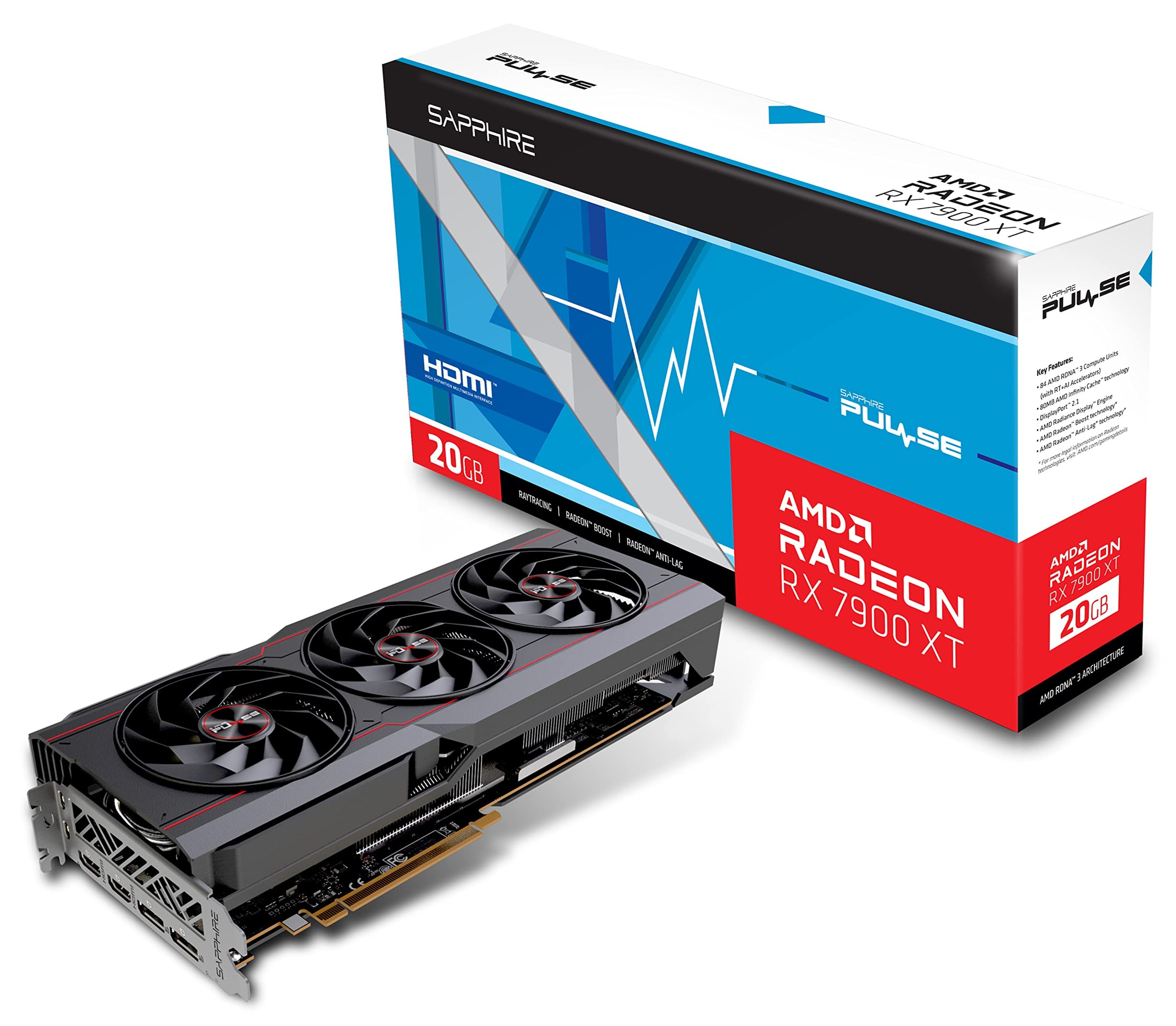 Sapphire Pulse AMD Radeon 7900 XT 20GB GDDR6 PCIe Gen 4 X16 Graphics Card @ $669.99 + F/S
