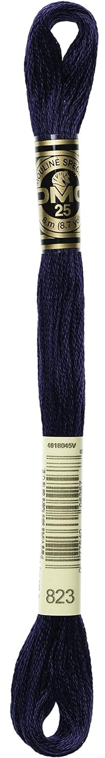 $0.66: DMC 117-823 6 Strand Embroidery Cotton Floss, Dark Navy Blue, 8.7-Yard