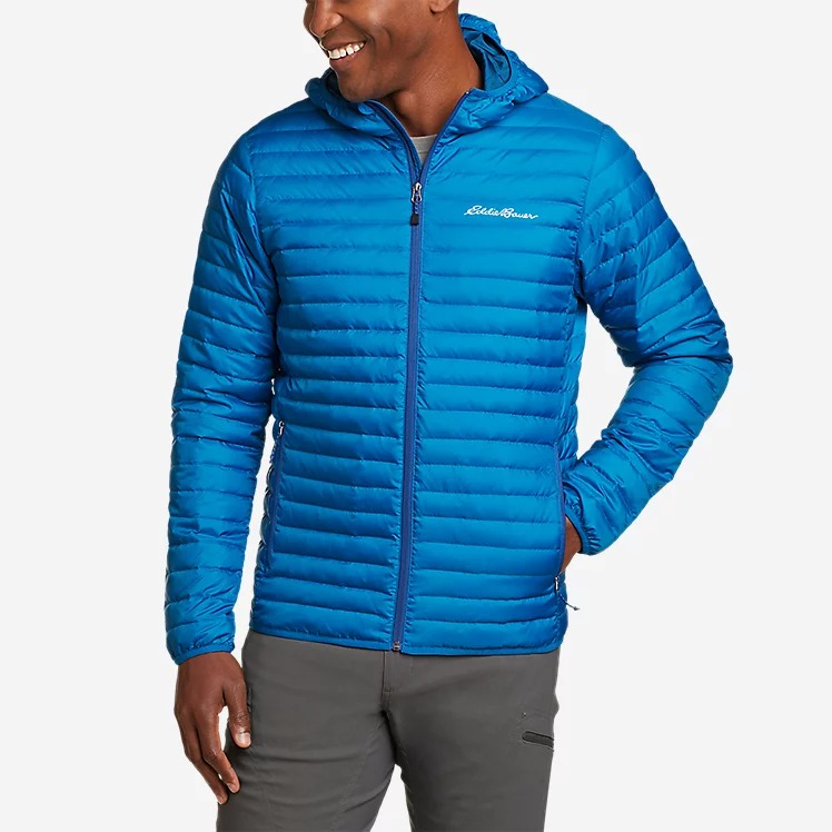 eddie bauer Men's Microlight Down Hooded Jacket 65