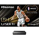 Hisense - L5H Laser TV X-Fusion™ UST Projector with 120&quot; ALR Screen, 4K UHD, 2700 ANSI Lms, Dolby Vision &amp; Atmos, Google TV - Black $3499.99