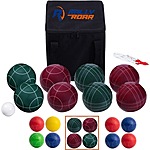 $13.10: Rally and Roar Bocce Ball Game Set - 8 Balls, Pallino, Carry Case, Measuring Rope (90mm Red/Green)