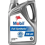 $18.99: Mobil Full Synthetic Motor Oil 5W-20, 5 Quart
